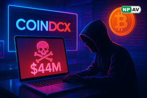 CoinDCX logo with a cybersecurity theme