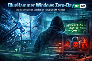 Windows zero-day privilege escalation attack illustration