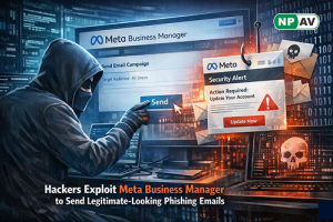 Meta Business Manager phishing email attack illustration