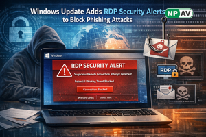 Windows Remote Desktop warning showing unknown connection alert and security settings before connecting