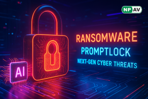 Illustration of AI-powered ransomware PromptLock exploiting OpenAI’s gpt-oss:20b model for advanced cyber attacks