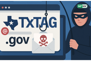 a hacker trying to steal data using .gov website and txtag 