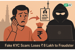a scammer with laptop and man on phone in worring situation after got scammed