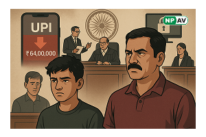 father and son inside court, attempted UPI scam