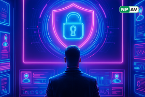 Illustration showing the Digital Personal Data Protection (DPDP) Act shield protecting sensitive employee data.