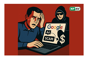man got scammed by google ad from hacker and loose money