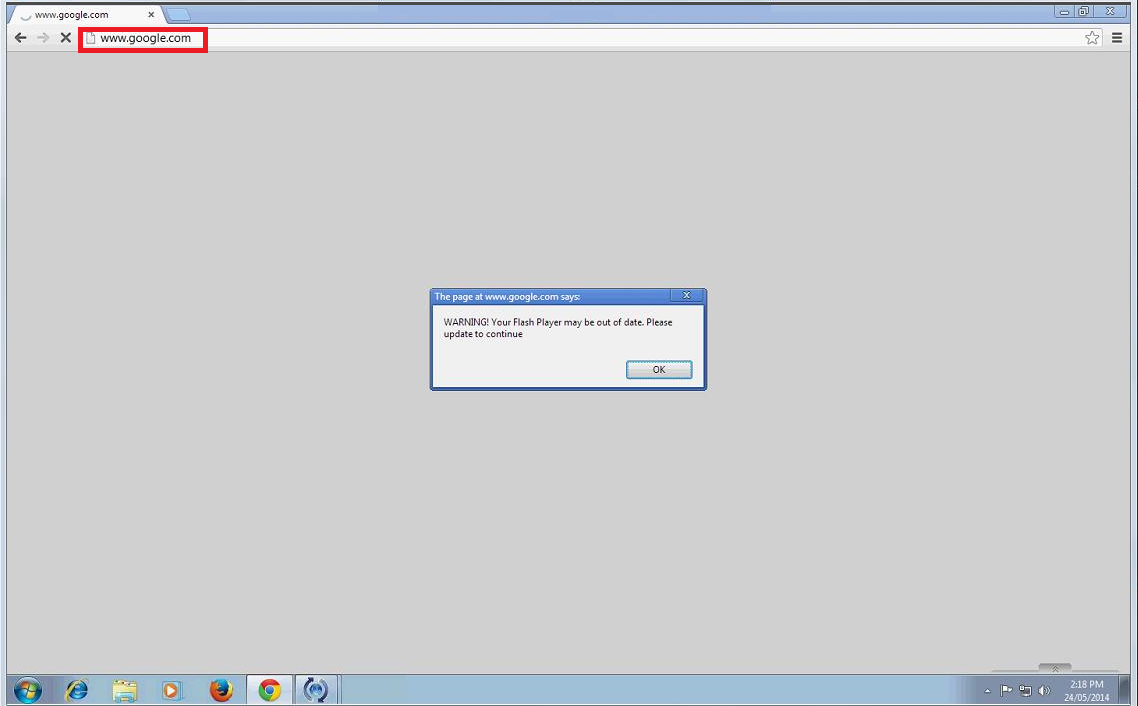 Flash Player might be Outdated Malware