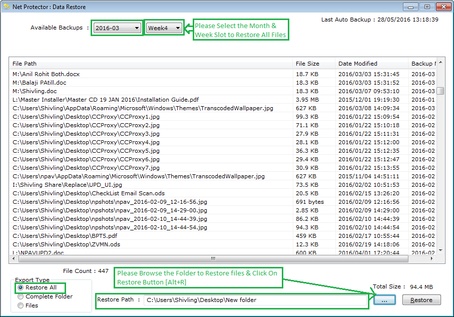 1_Export Type_Restore All