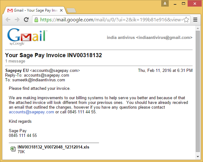 Be Alert of Invoice Mail!! May Contain Script Virus...