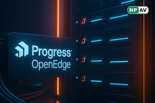 Progress OpenEdge logo with security alert icon