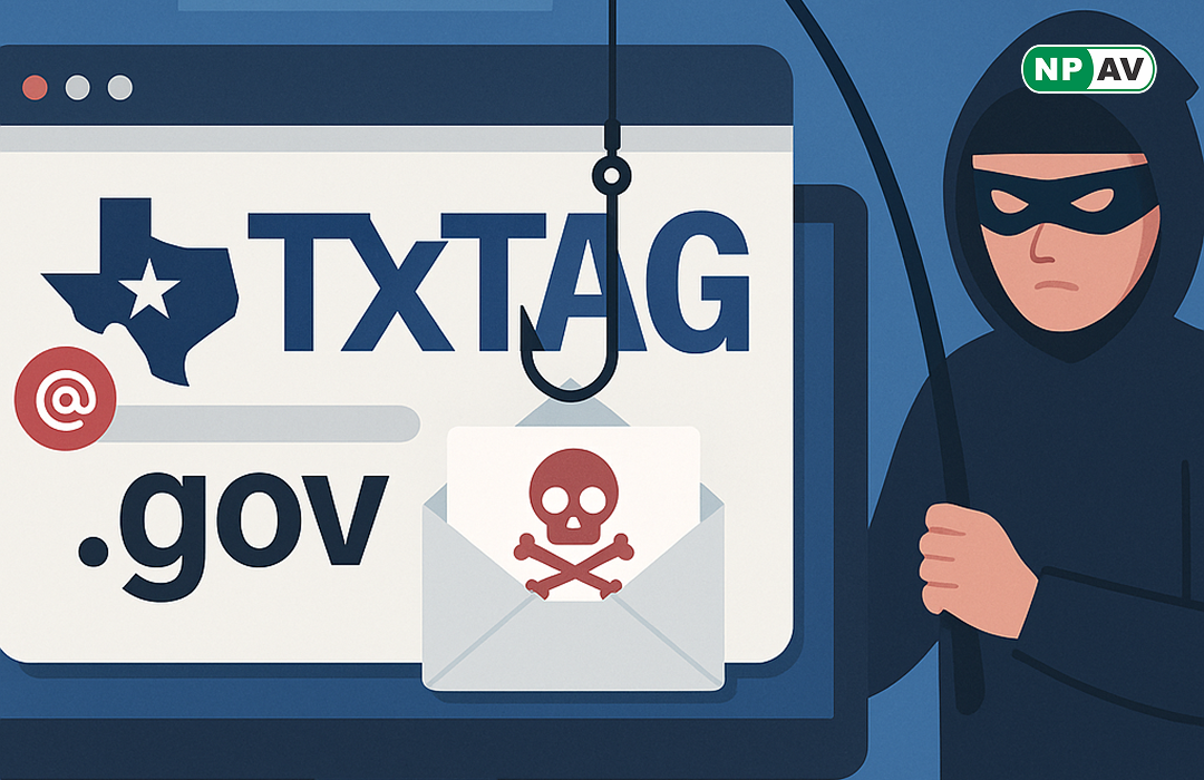 a hacker trying to steal data using .gov website and txtag