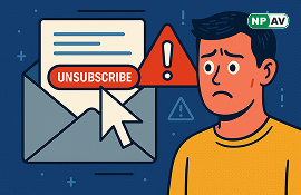 man scammed and upset after clicked on mails unsubscribe button