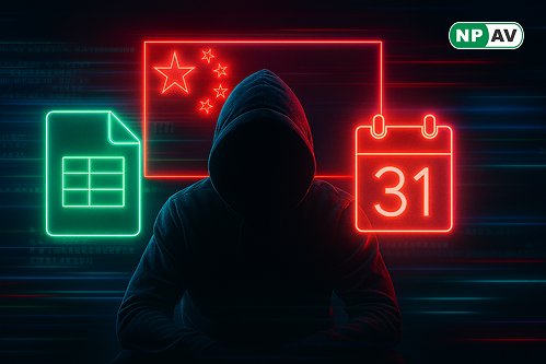 Infographic of TA415's espionage: spearphishing to LNK/WhirlCoil, C2 via Google Sheets/Calendar and VS Code tunnel; icons for evasion tactics, exfil, and cloud security recommendations like anomaly detection.