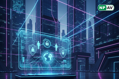 Illustration showing the Digital Personal Data Protection (DPDP) Act shield protecting sensitive employee data.