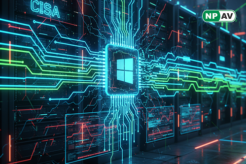CISA KEV advisory infographic for CVE-2021-43226: Windows CLFS driver icon with buffer overflow exploit arrow leading to SYSTEM privilege escalation, affected OS badges (Windows 10/11, Server 2016/2019/2022), October 27 2025 patch deadline calendar, log m