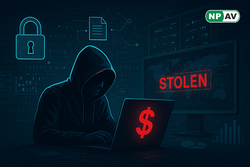 Cyber extortion infographic: Hacker collective "Trinity of Chaos" icons (Muddled Libra, Bling Libra, LAPSUS$) with 1B Salesforce records flowing to dark web DLS site; timeline of October 3 launch and FBI October 9 seizure, fraud arrows to retail/hospitali
