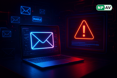Fraud alert graphic: Email chain with red flags on Forex contracts and ALCO mentions, money flow showing inflated profits; RBI probe icon, protective audit shield, and warning "Review Your Practices" banner over banking network.