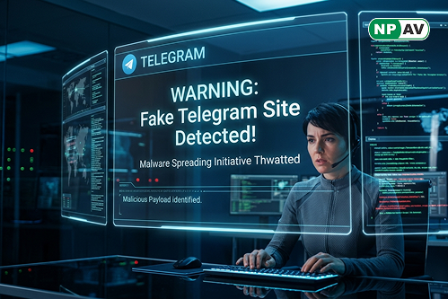 Fake Telegram download site spreading malware through typo domain