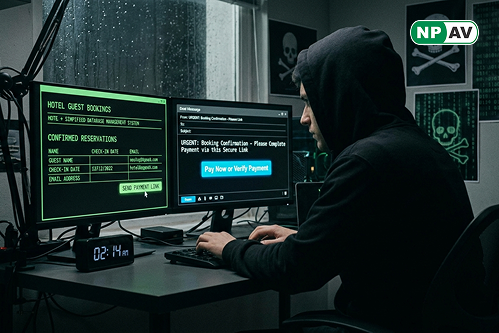 Fake hotel booking payment scam targeting travelers