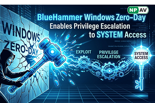 Windows zero-day privilege escalation attack illustration