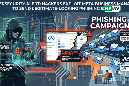Meta Business Manager phishing email attack illustration