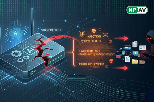 AI router attack enabling malicious code injection and sensitive data theft in AI systems