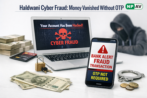 Cyber fraud case in Haldwani where money was stolen from bank accounts without OTP sharing or phishing link clicks.
