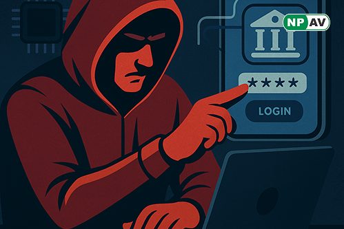 a hacker trying to login a banking mobile