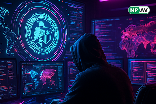 Infographic illustrating CISA-reported breach timeline: July 11 GeoServer exploit (CVE-2024-36401), persistence via webshells and cron jobs, lateral movement to SQL server, July 31 EDR detection, with icons for tools like dirtycow, Stowaway, and security 