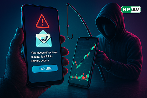 Mobile phishing attack targeting brokerage accounts