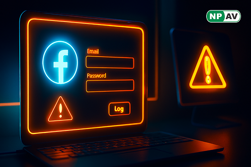 Screenshot of a fake Facebook login page used in a phishing attack exploiting Facebook’s URL redirect service to steal user credentials.