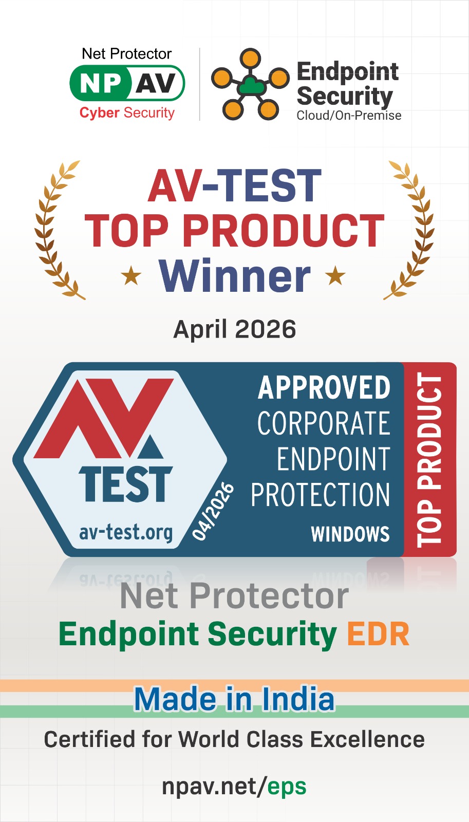 Net Protector Endpoint Security &ndash; EDR wins the AV-TEST Top Product Award 2026 for advanced ransomware protection, enterprise endpoint security, and EDR capabilities.
