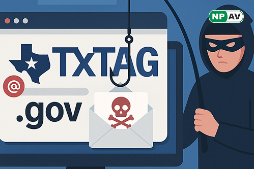 a hacker tring to steal data using .gov website and txtag