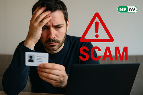 a man holding document and feelind sad after got scammed