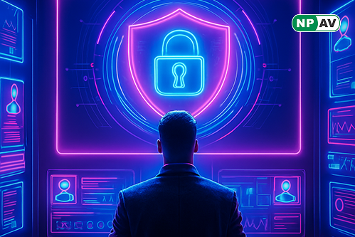 Illustration showing the Digital Personal Data Protection (DPDP) Act shield protecting sensitive employee data.