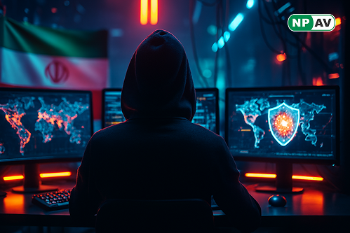 Infographic of Nimbus Manticore attack chain: spear-phishing email to fake job portal, DLL side-loading via Setup.exe and Windows Defender, MiniJunk/MiniBrowse payloads with C2 servers, targeting icons for defense/telecom in Europe, and evasion tactics li