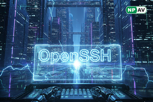 OpenSSH vulnerability diagram for CVE-2025-61984: ProxyCommand flow with newline injection arrow from malicious Git submodule URL to RCE execution in Bash shell, SSH config file snippet showing unquoted %r, affected shells icons (Bash/Fish/csh) vs safe Zs