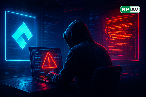 Security alert infographic: Jira logo with red path traversal arrows altering files, JVM process icon; protective shields for patches and upgrades, with "Update Your Jira" warning banner over a server setup.