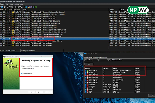 notepad ++ and its vulnarability files directory shows the path that can affect pc